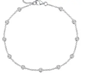 Silver Baby Bezel Station Bracelet