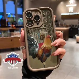 Phone Case for iPhone 16 Pro 15 14 Plus 16e 13 12 Mini 11 Promax X XS Max XR xsmax Camouflage Rooster TPU Silicone Shock-resistant Durable Protective Soft Cover for Boy