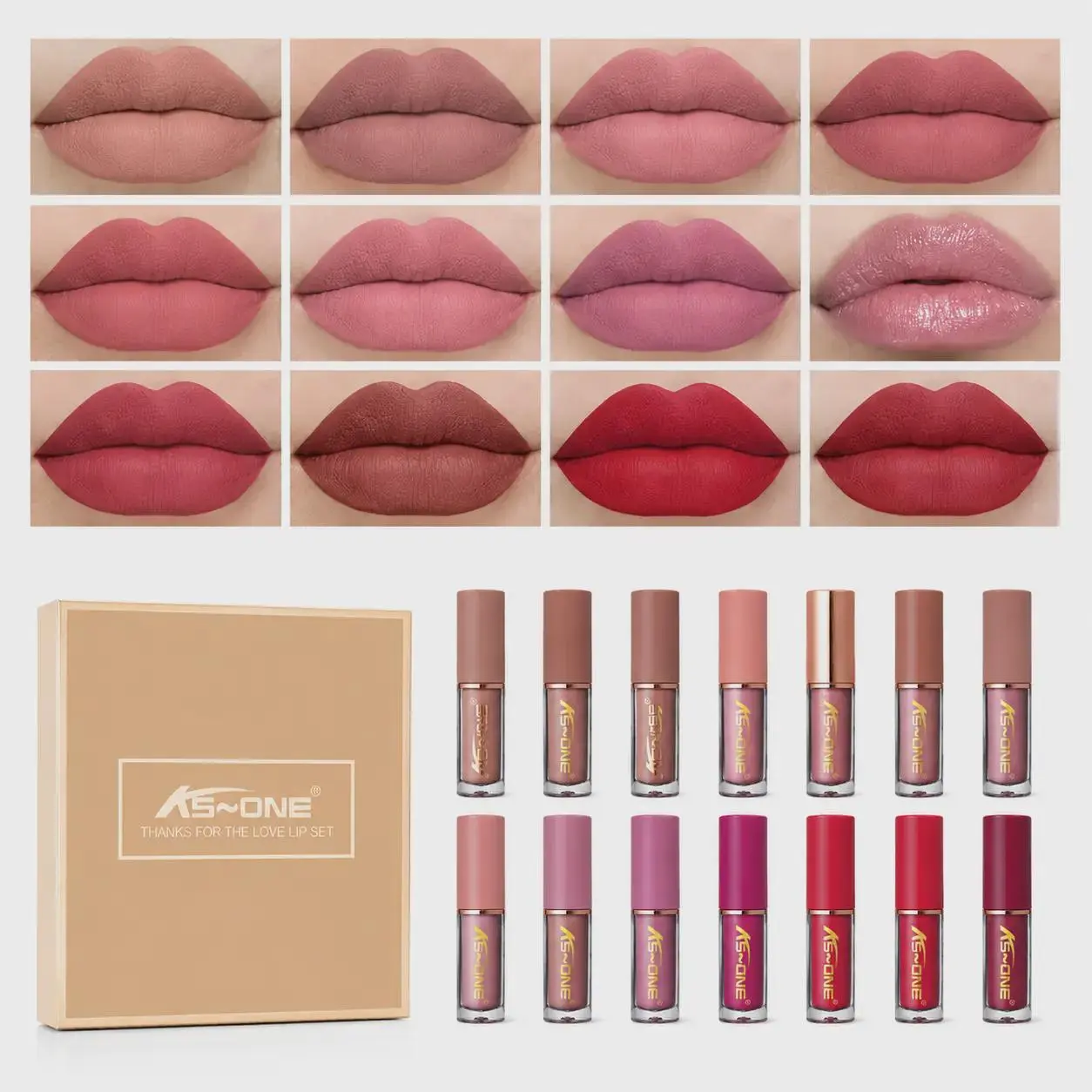 12-Color Lipgloss Liquid Lipstick Gift Set, Matte & Pearlescent Finish, Non-Fading, Moisturizing, for Full Lip Color, Daily & Party Wear, Beauty Gift for Women, Cosmetics & Makeup Sets