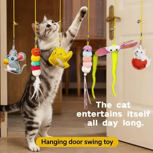 Hanging Door Cat Toy Elastic String Feather Teaser Wand Viral Interactive Pet Supplies for Cats & Dogs CatToy ViralPetTo