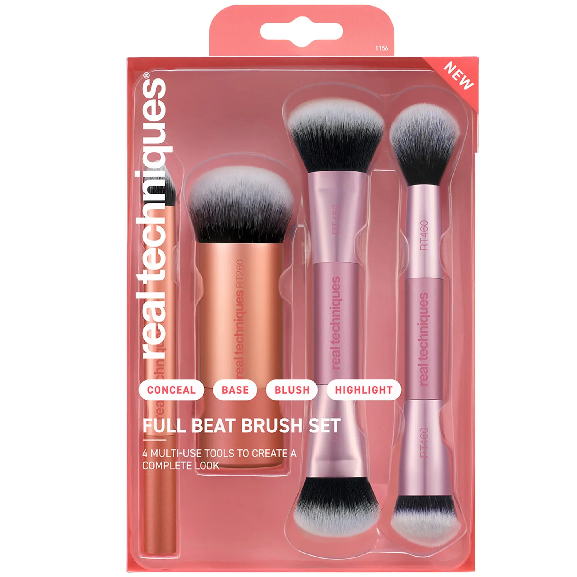 Real Techniques Full Beat Brush Set — 4 Multi-Use Tools for Concealer, Foundation, Blush & Highlights Real Techniques Full Beat Brush Set — 4 Multi-Use Tools for Concealer, Foundation, Blush & Highlights