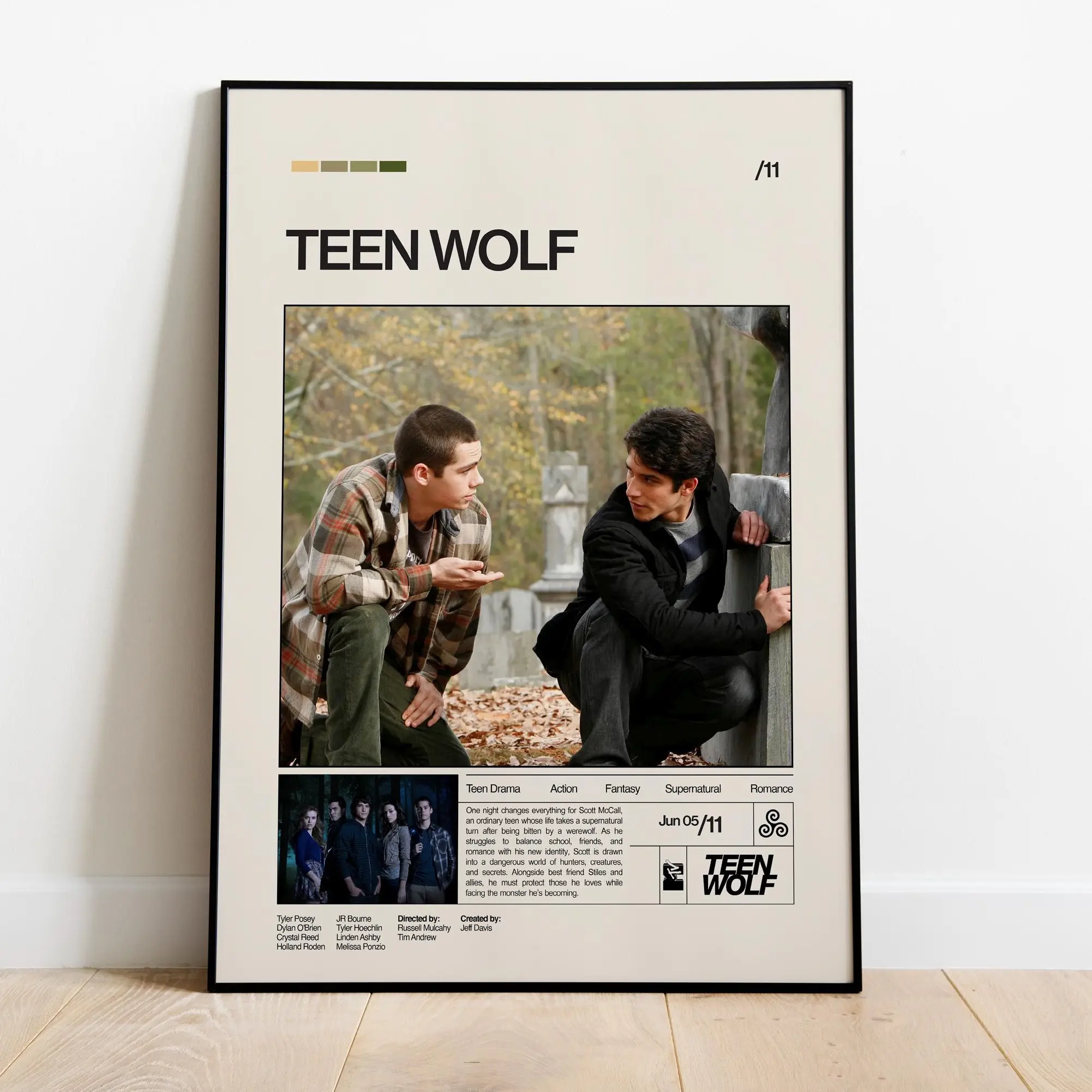 Teen Wolf Poster, Minimalist Movie Wall Art, Retro Vintage Print, Home Decor