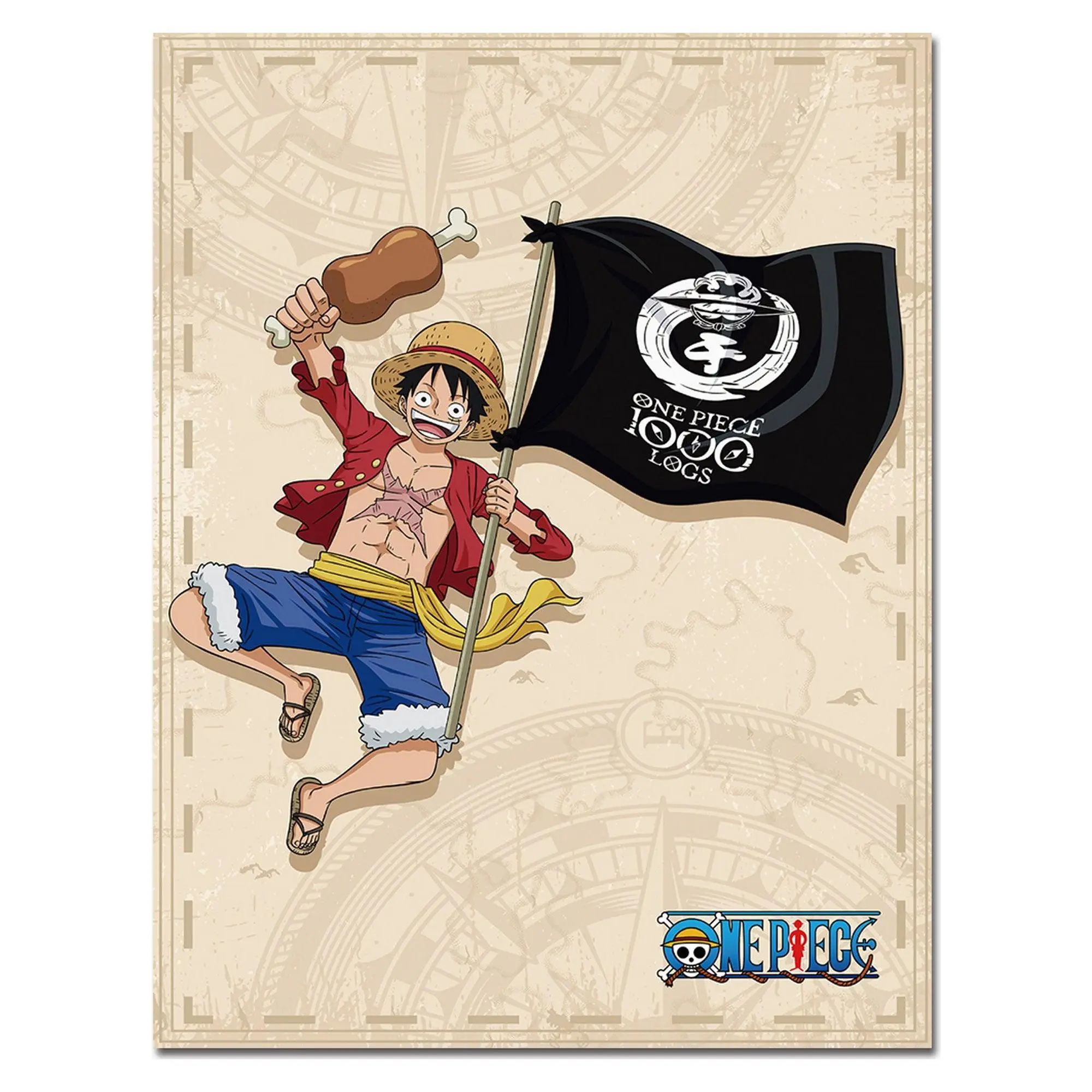 One Piece 1000th Episode Celebration - Luffy #A Sublimation Throw Blanket