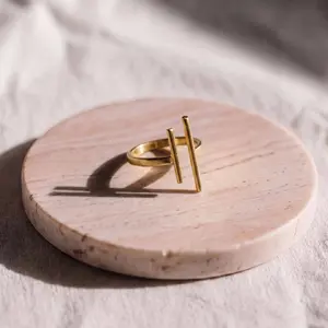 Mazu Minimalist Open Double Parallel Bar Ring | Handmade Ring, Jewelry for Women, Gift for Her, Statement Ring for Women