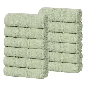Superior 12 Piece Playa Zero Twist Cotton FaceTowel Set