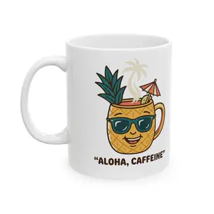 Sunny Coffee Cartoon Mug | Cute Sunglasses Coffee Cup