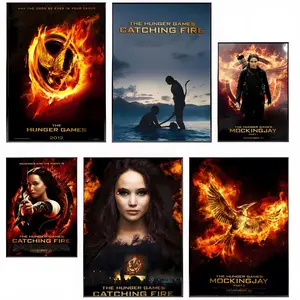T-The Hunger Games Mockingjay Movie Poster HD Waterproof Self-Adhesive Art Vibrant Wall Print for Living Room Bedroom Bar Parlor Home Decor Gift Fade-Resistant Easy-Apply Durable Dly Artwork