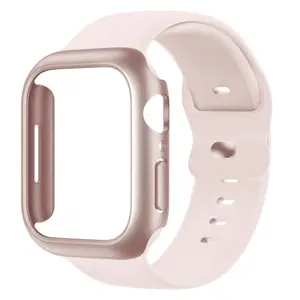 Watch Band & Watch Case, Anti-scratch Protective Frame & Sport Silicone Band, Compatible with iWatch Series, Wearable, Smart Watch Straps