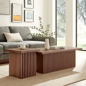 Render  Nesting  Coffee Tables Set of 2 in Walnut