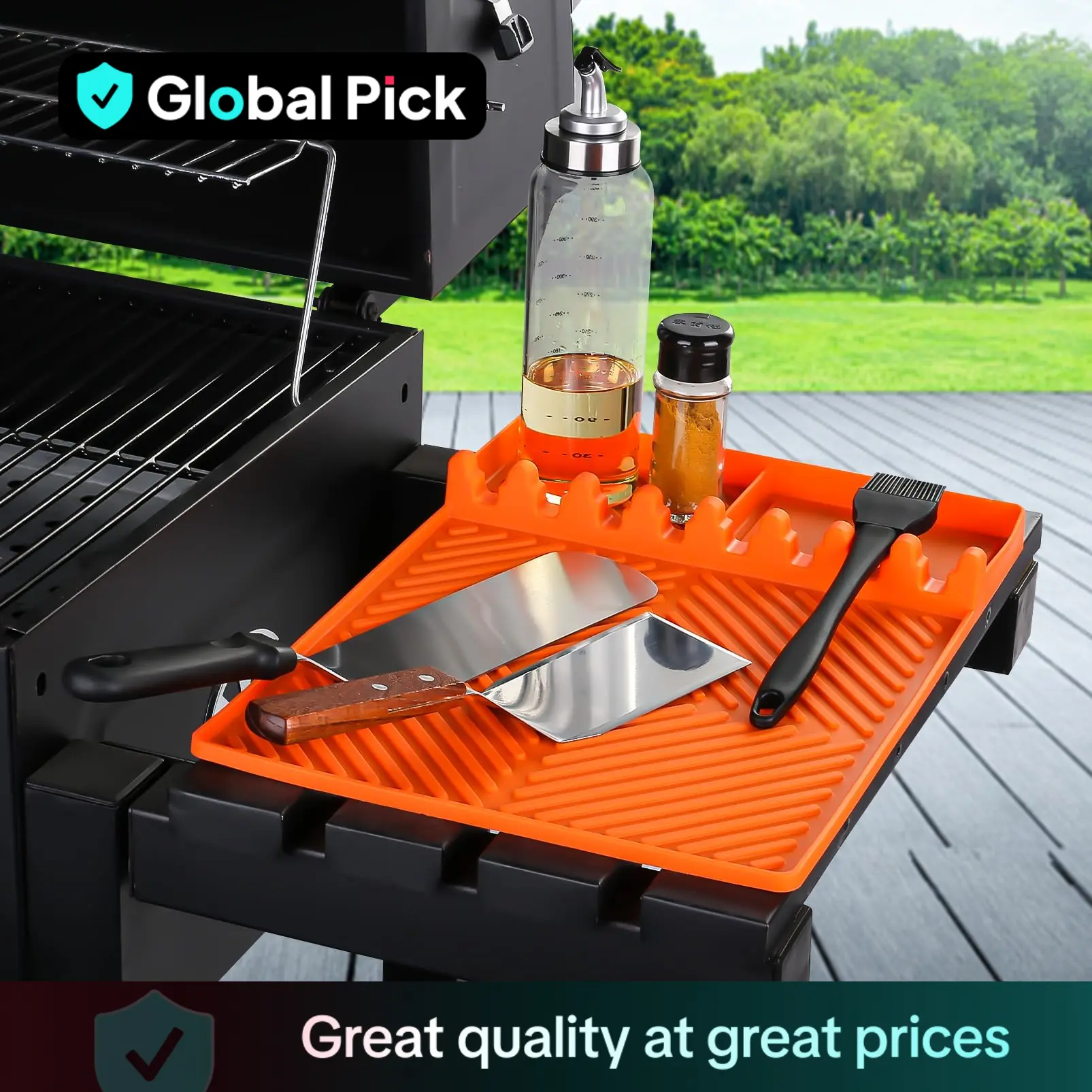 Silicone Griddle Tools Mat, 1 Count Waterproof & Oil-proof Spatula Drain Pad, Travel Accessories, Multifunctional Side Shelf Mat for Kitchen Cooking C