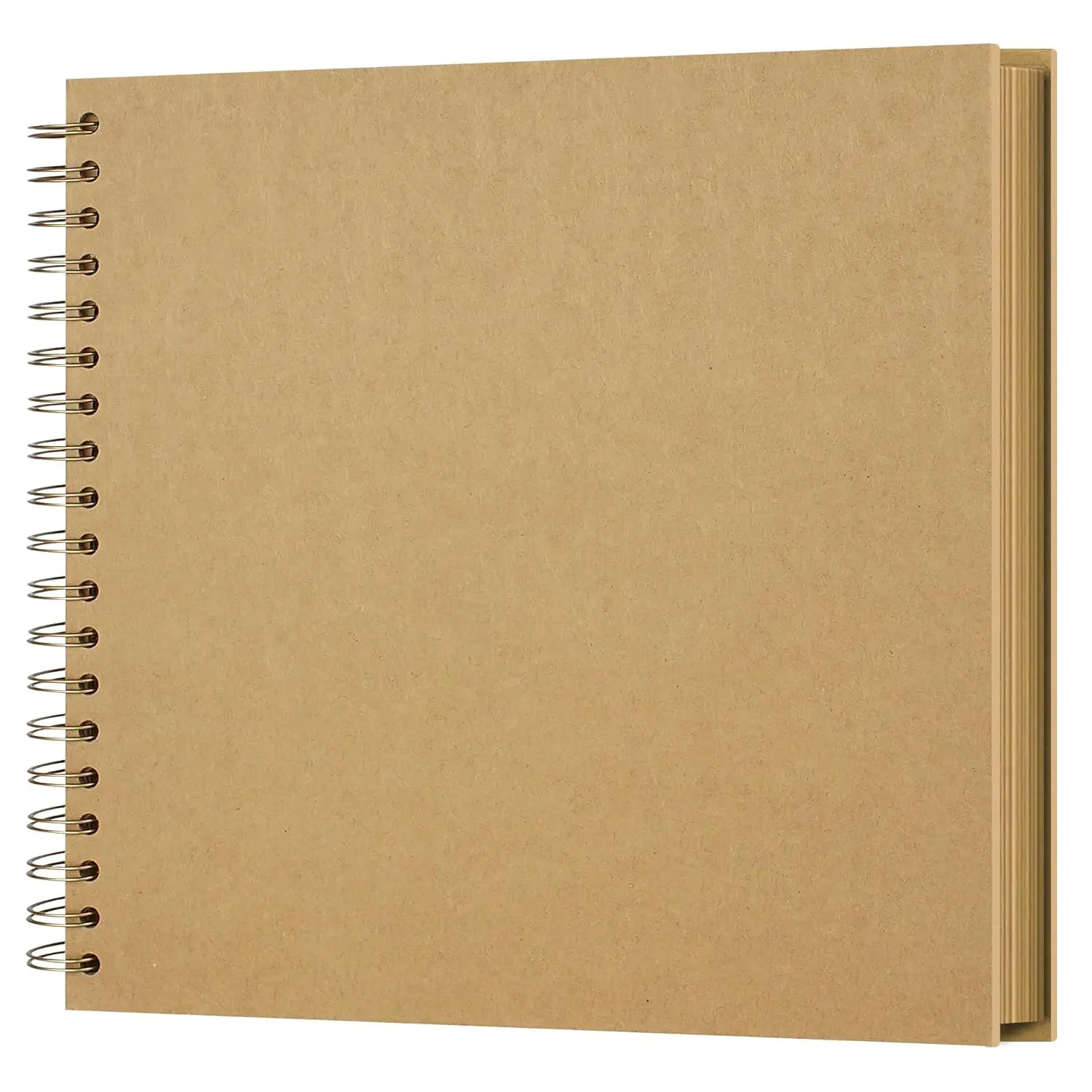 10x10 Inches Hardcover Spiral-Bound Kraft Scrapbook Photo Album, Acid-Free Blank Pages (40 Pages/20 Sheets) DIY Memory Book for Wedding Anniversaries, Family Memories, Yellow Home Decor Keeper