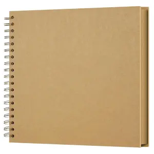 10 x 10 Inch DIY Scrapbook Photo Album Hardcover Kraft Blank Page Acid-Free, 40 Pages (20 Sheets) Memory Book for Wedding Anniversaries Family Baby Memories Small Scrapbooking Projects, Yellow