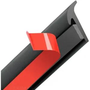 16Ft T/H-Type Universal Self Adhesive Auto Roof Seal Strip Trim Top Windshield Rubber Seal Trim Rubber Edge Protector Trim Car Windshield Edge Moulding Sealing Strip