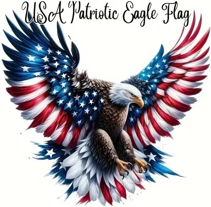 Eagle Flag PVC Vinyl Car Stickers - Waterproof, Self-Adhesive, Anti-Scratch Peel-Off Decals for Automotive Exterior, Laptop, Wall Decor (Car Exterior Accessories), Decals Car Stickers, Funny Vinyl Waterproof Car Stickers