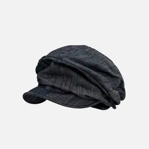 2026 Retro Pleated Cloud Octagonal Hat for Women Casual Versatile Beret for Spring Autumn Makes Your Face Look Smaller