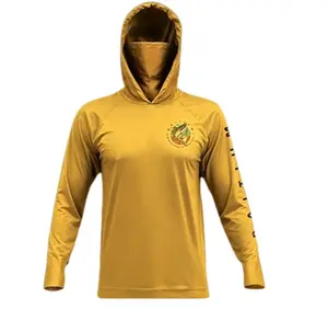 Men's Performance Fishing Hoodie - Quick drying Long sleeved UV Sunscreen Shirt UPF 50+Solid Color Printed Breathable Quick drying Outdoor Fishing Shirt outdoorfun pro