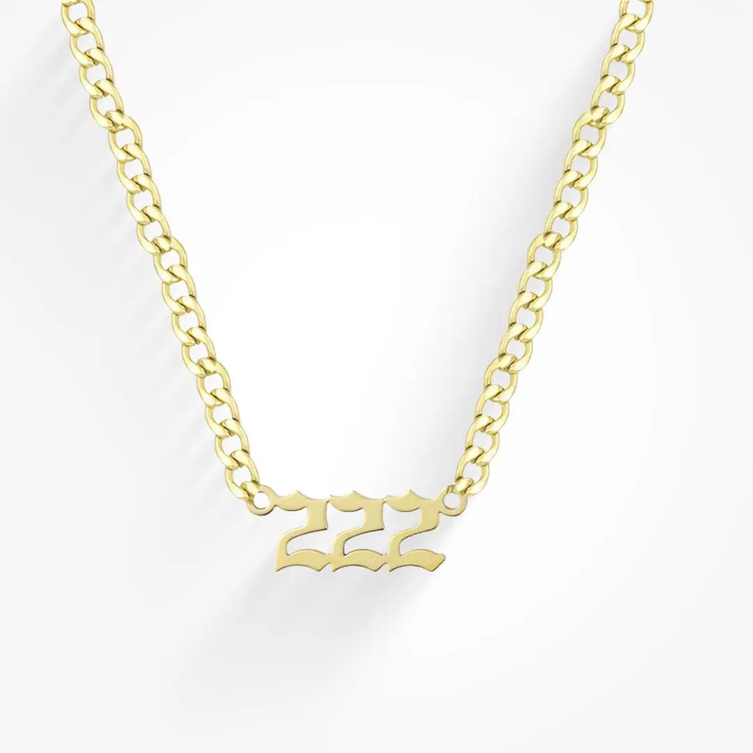 EVRY JEWELS Gold or Silver Plated Stainless Steel Women's Hypoallergenic Angel Number Necklace