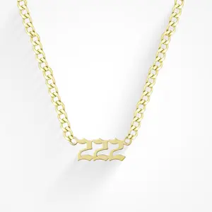 EVRY JEWELS Gold or Silver Plated Women's Hypoallergenic Angel Number Necklace