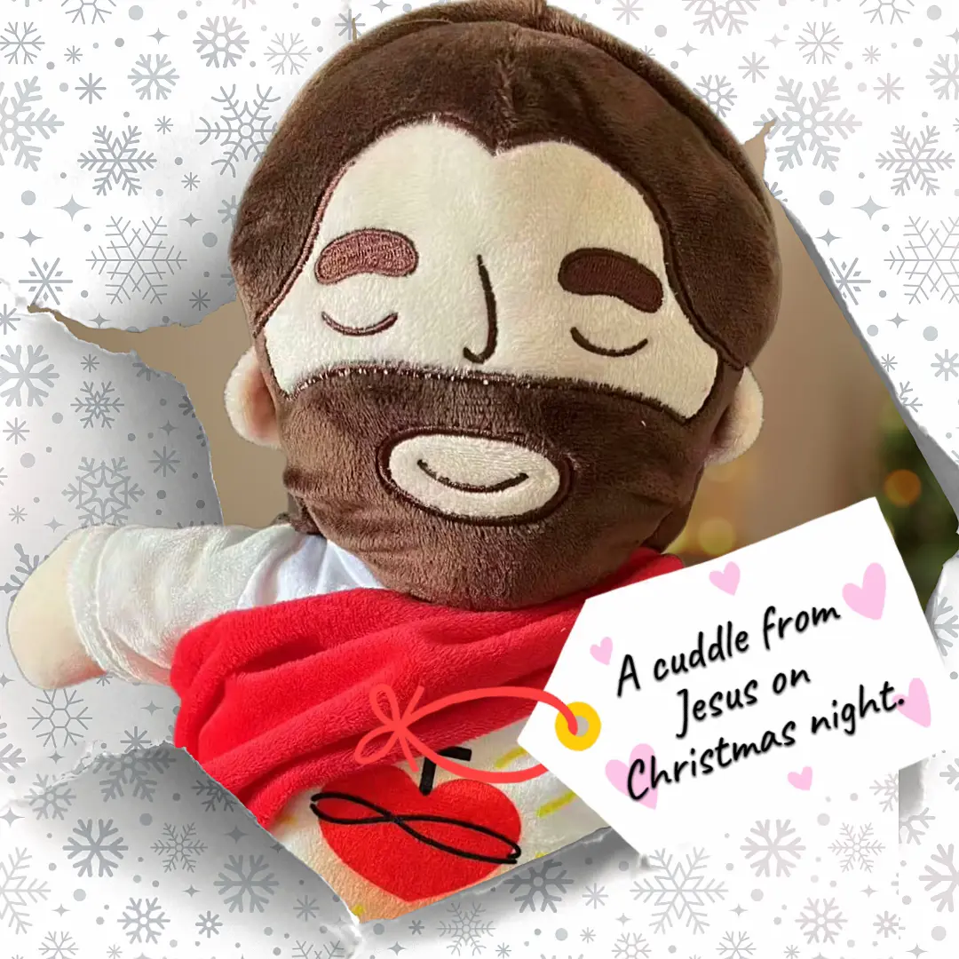 Cuddly Plush Jesus Christmas Edition Soft Plush Toy with Red Scarf Perfect for Holiday Gifts and Snuggles