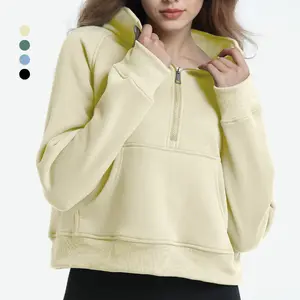 Womens Sweatshirts Half Zip Pullover Fleece Quarter Zipper Sweatshirt Campus Fashion Fall Drawstring Sweatshirt 2025#TikTokShopBlackFriday#OOTD