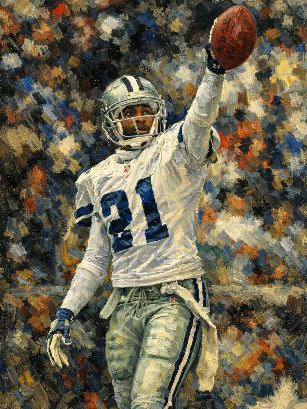 Dallas Cowboys Deion Sanders 13x19 Oil Painting Print