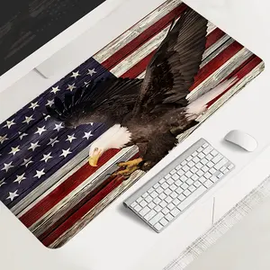 American Eagle Large-Sized Gaming Mouse Pad, Patriotic Desktop Protection Pad, Anti-Slip Rubber Lock Edge High-Definition Printing, Suitable For Computers, Laptops, Offices, Homes, Schools, As A Gift For Family And Friends.