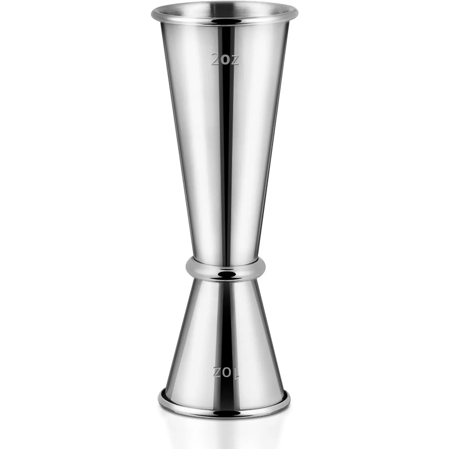 Jigger for Bartending, Japanese Jigger 1 oz 2 oz Double Cocktail Jigger, 304 Stainless Steel Measuring Cup with Inside Measurements, Heavy Duty Bar Tool Bartender Accessories for Home Bar