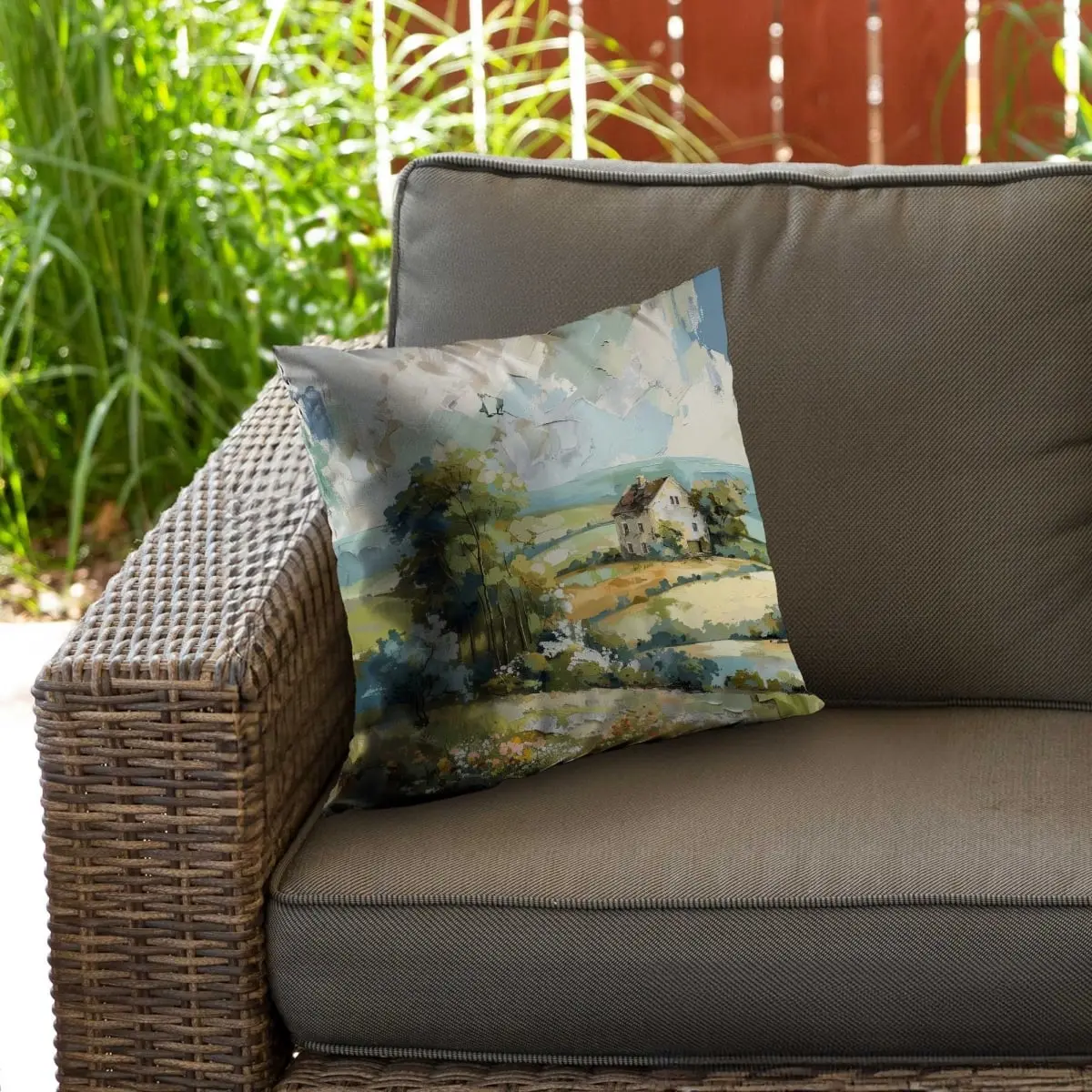 212 MAIN C1PO18186C0V5A 18x18 in. On The Plain Green Outdoor Throw Pillow - Durable Cushions, UV Resistant Home Decorative Cushion for Home Use, Uv Resistant Cushion