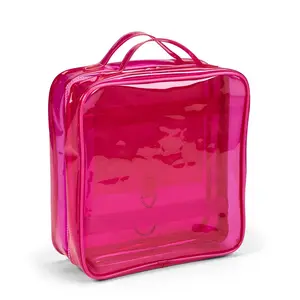 Conair Sophia Joy Hanging Travel Bag, Transluscent Pink, 1-Piece Customizable Clear
