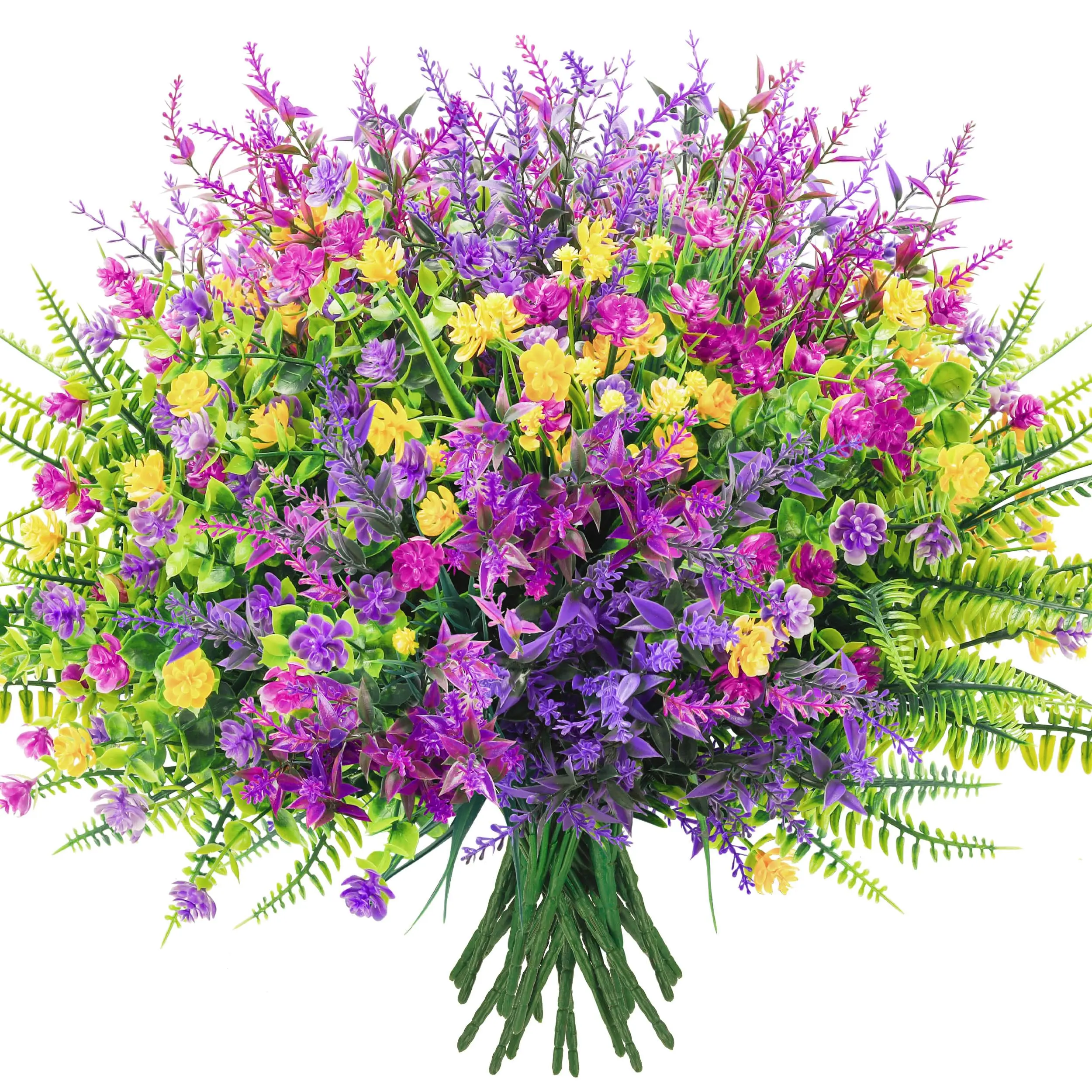Der Rose 20 Bundles UV-Resistant Colorful Plastic Artificial Outdoor Flowers - 13.8 in Tall, 2 Types Fake Plants Fruit Bouquet for Garden, Balcony, Bathroom, All Seasons Outdoor Decor & New Home Supplies, Study