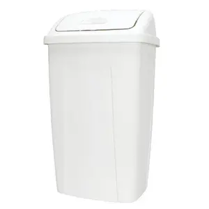 13 Gallon Trash Can, Plastic Swing Top Kitchen Trash Can