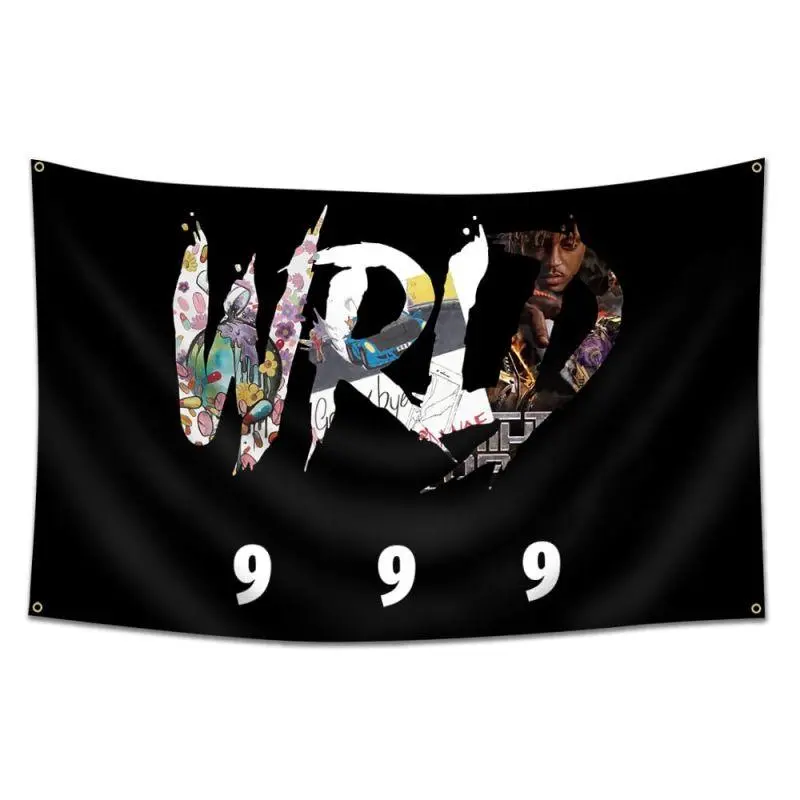 Juice Rapper 3x5Ft Flag Hip Hop Singer Tapestry for Wall Hanging Home Decorations Bedroom Living Room Outdoor Party Banner With 4 Brass Grommets Dorm Gift bedroom decor tapestry mens room decor bedroom decorations cool stuff for your bedroom tiktokshopspr