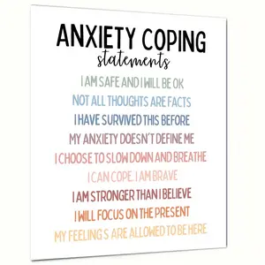 [UNFRAMED POSTER] Calm & Focused Anxiety Relief Office Decor - 8x10 Relax-Inspired Poster for Mental Health, Emotional Regulation & Stress Management, Perfect for Room Decor