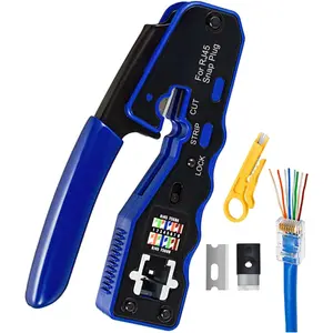 RJ45 Crimp Tool Pass Through Crimper  for Cat6a Cat6 Cat5 Cat5e 8P8C Modular Connector Ethernet Crimper Tool