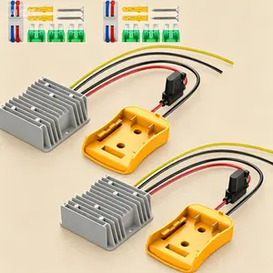 2 Pack 20V to 12V Step Down Converter, DC 12V 20A 240W Buck Regulator with 30A Fuse & Terminals, Power Tool Battery Adapter for DC-Powered Devices, High Efficiency Voltage Reducer, Heavy Duty Automotive Converter