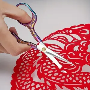 Stainless Steel Embroidery Scissors Set, Vintage Design Textile Cutting Tools, Sewing Art Supplies, DIY Craft Accessories