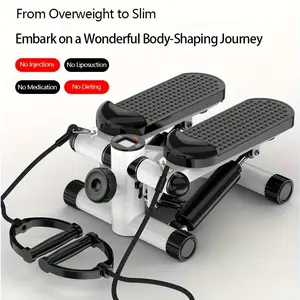 Mini Treadmill for Motion, Stair Stepper with Resistance Band, Mini Treadmill with 300-Pound Load Capacity, Hydraulic Fitness Stepper with Liquid Crystal Display