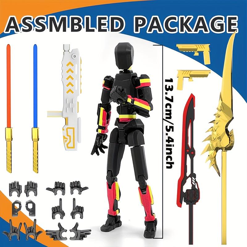 5-Pack T13 Action Figure Already Assembled Multi-Colored Titan 13 Set with Laser Saber 3D Printed T13 Robo Dummy Nova 13 Action Figures Figura de Accion t13 Hues Display