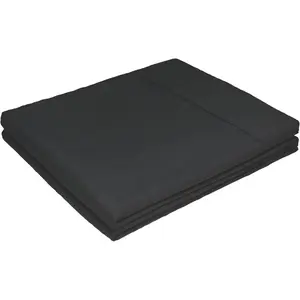 Ultra Soft Polyester Full Flat Sheet - Hotel Quality Bedding - Convenient Wrinkle-Resistant - Easy Care - Black - 1 Sheet
