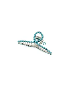 Faux Turquoise Claw Clip - Silver