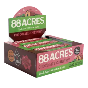 Chocolate Cherry Protein Bars – 9 Soft-Baked Bars with 12g Plant Protein from Whole Seeds, Dark Chocolate & Dried Cherries, Allergen-Free, Plant-Based, Healthy Snack