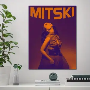 Mitski Retro Poster Orange Purple Aesthetic Indie Decor, No Frame