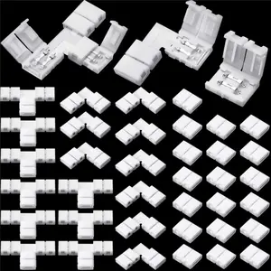 40 pcs LED Light Strip Connectors Kit T Shape L Shape Gapless Solderless LED Adapter Light Extension 2 Pin LED Strip Connectors