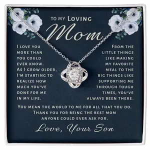 Gift for Mom From Son - World To Me Love Knot Necklace 965