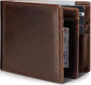 Mens Wallet  Bifold RFID Blocking Wallet for Men with 1 ID Window 13 Card Holders 2  pockets 1  Box