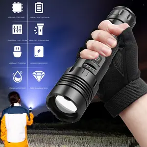 Super Bright Led Tactical Flashlight, Rechargeable Led Work Light with High Lumen Ultra Bright Lighting, Handheld Flashlight for Camping Hiking Emergency, Home Maintenance Repair and Outdoor Daily Lighting Use