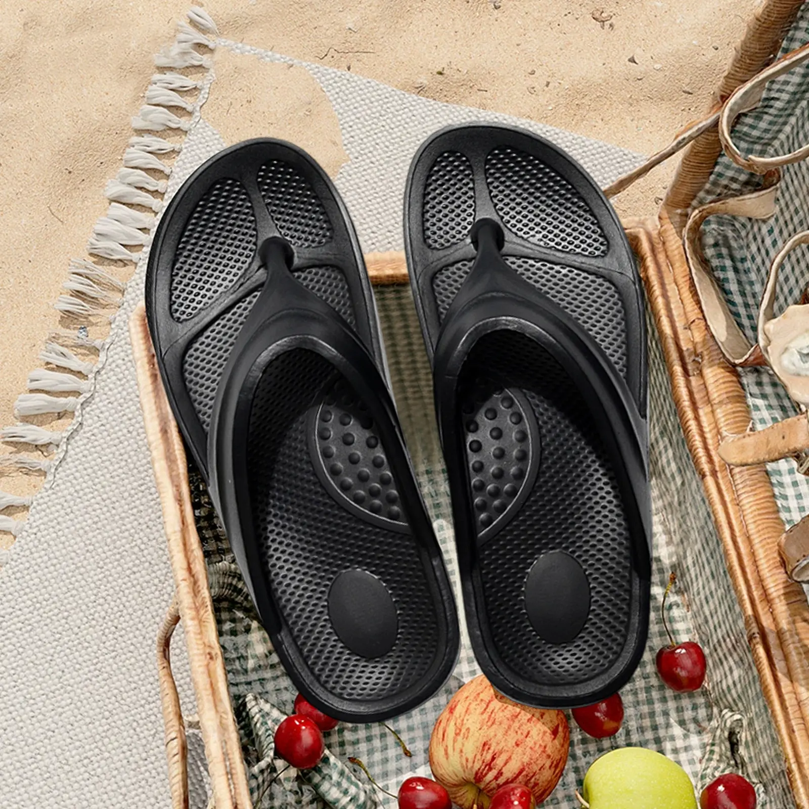 Lumubby Unisex Thong Flip Flops - Quickdry EVA, Arch Support, Arch-Shaped Design, Non-Slip Slip-On Slippers, Gym-Spa Friendly for Indoor & Outdoor Use, Bathroom, Pool, Breathable Beach Sandals, Flip Flop Casual, Indoor Flipflop, Water Sandals, Half Flip F