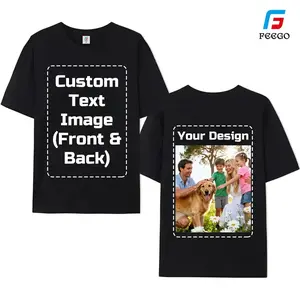 FEEGO Custom Your Own Bootleg Shirts Personalize Text & Photo Vintage Graphic Tee for Boyfriend Girlfriend Valentine's Gift Women's Cotton Top Matching Set shirts women god gift
