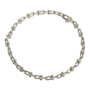 Pre-owned Tiffany & Co. Sterling Silver 925 (Ag925) Small Leather Goods Tiffany HardWear Micro Link Silver Bracelet