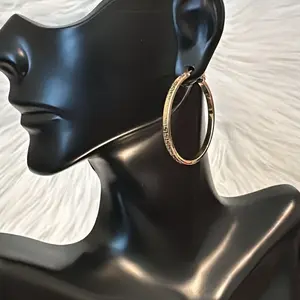 V Hoop Earrings  32.5mm 2.9g